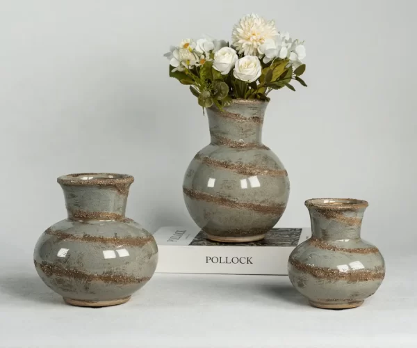 Wholesale Narrow Mouth Ceramic Vases with Texture (1)