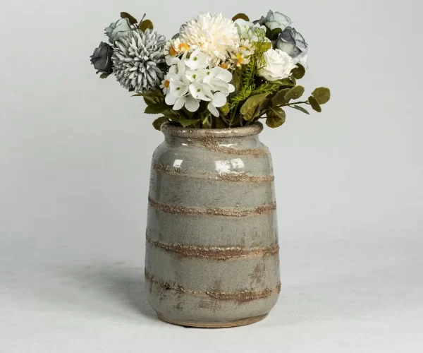 Wholesale Rustic Wide Mouth Textured Vases (2)