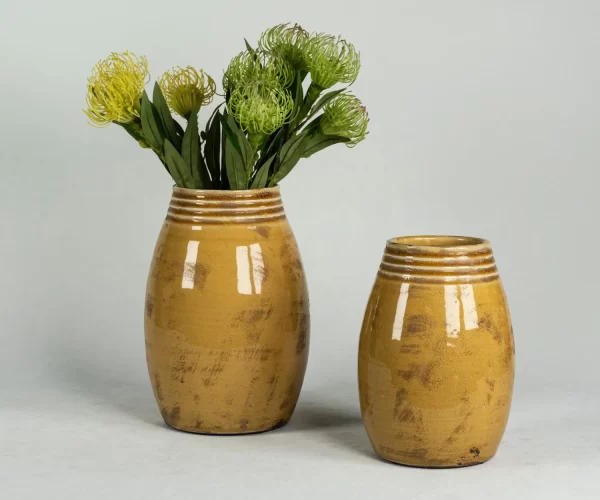 Wholesale Yellow Vintage Ceramic Bud Vase (1)